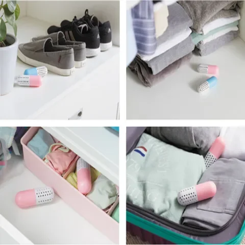 

2pcs/pack Shape Capsule Smell Absorber Cleaning Tools Shoe Deodorizer Desiccant Moisture-proof Silica Gel Home Accessories