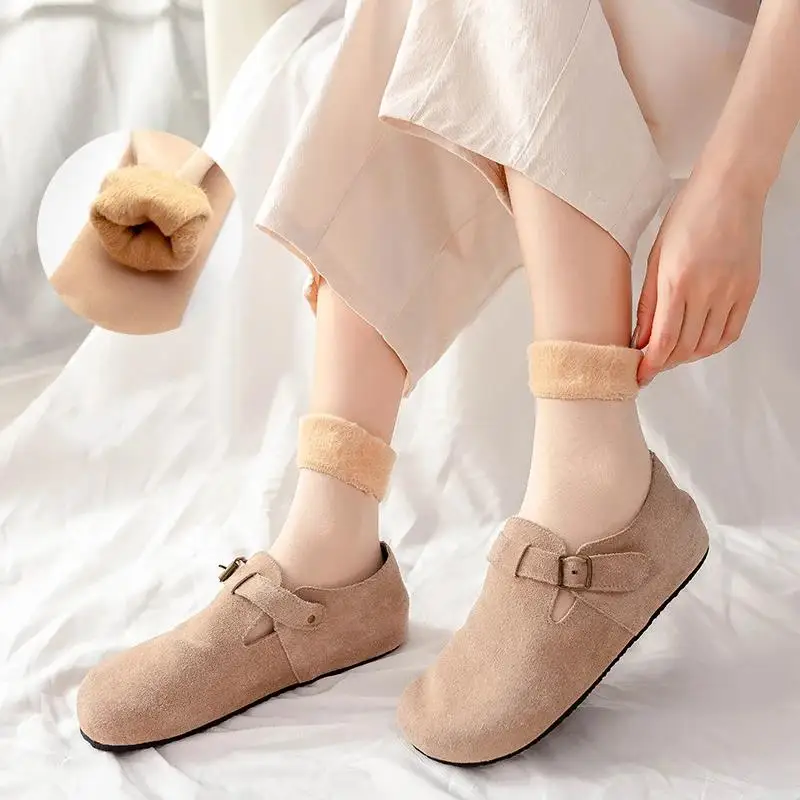 Men Women Winter Socks 1/5/10 Pairs Thicken Warm Short Thermal Cashmere Wool Nylon Snow Velvet Boots Home Floor