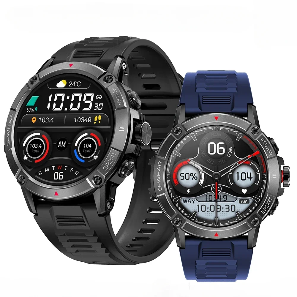 

2024 New Men's Outdoor Sports Health Monitoring Compass Smart Watch 5ATM Waterproof Bluetooth Call Watches for Men
