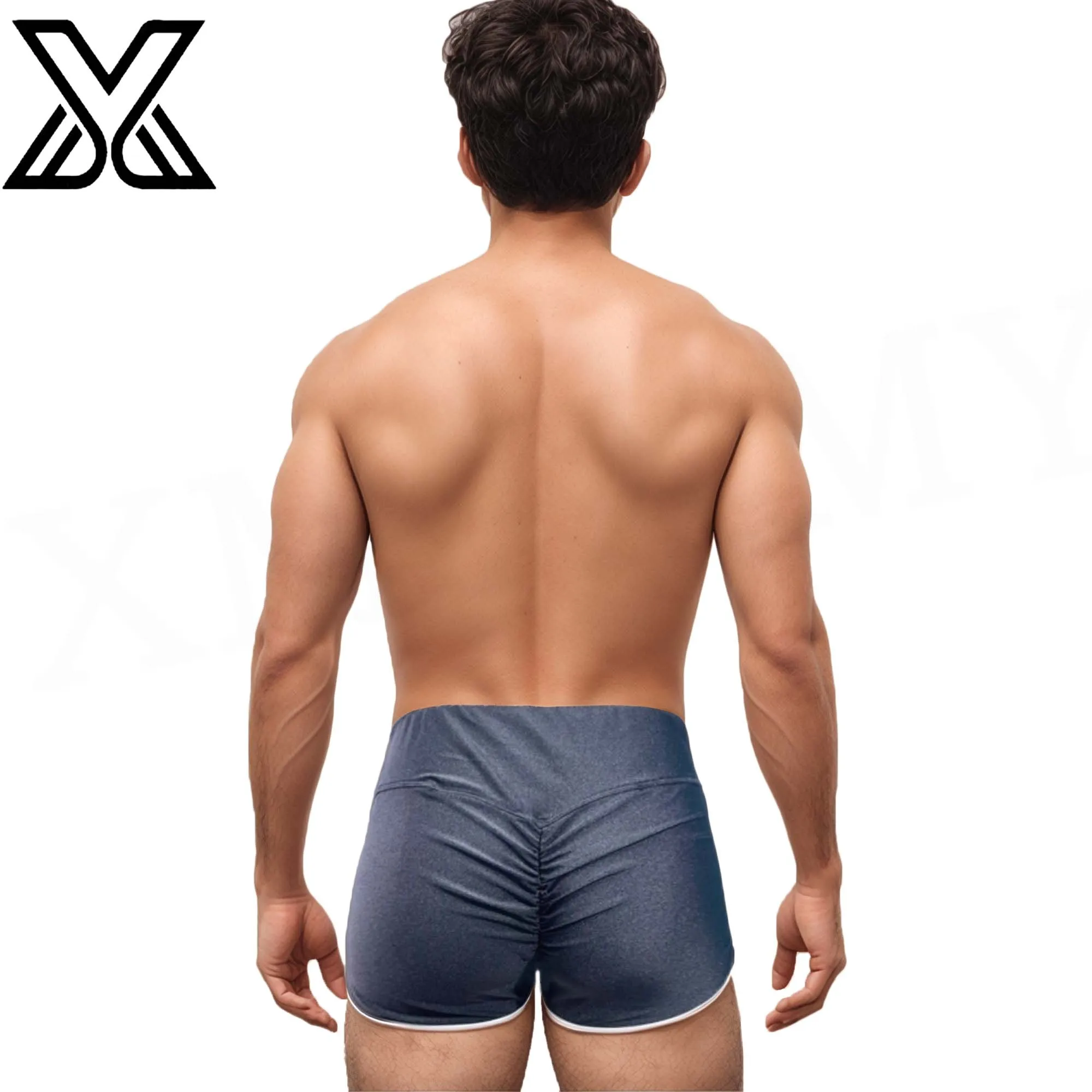 XMJXMY Men's hip lifting beach pants, swimming trunks, underwear, men's mid waist hip lifting shapewear 3