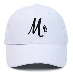 Embroidered Adjustable Baseball Caps for Parents - Thoughtful Gift for Mom and Dad (White MR)