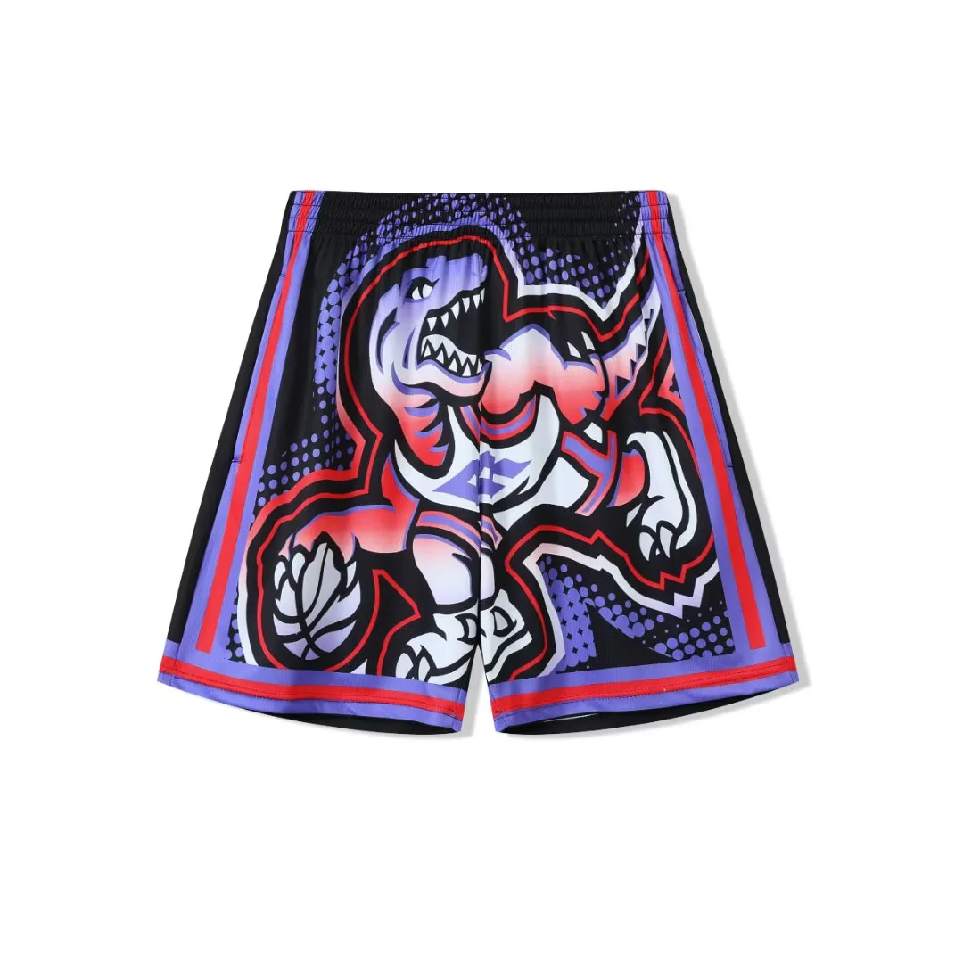 

2024New Spring/Summer Retro American Basketball Shorts Quick drying Loose Print Breathable Sports Beach Shorts Basketball Shorts