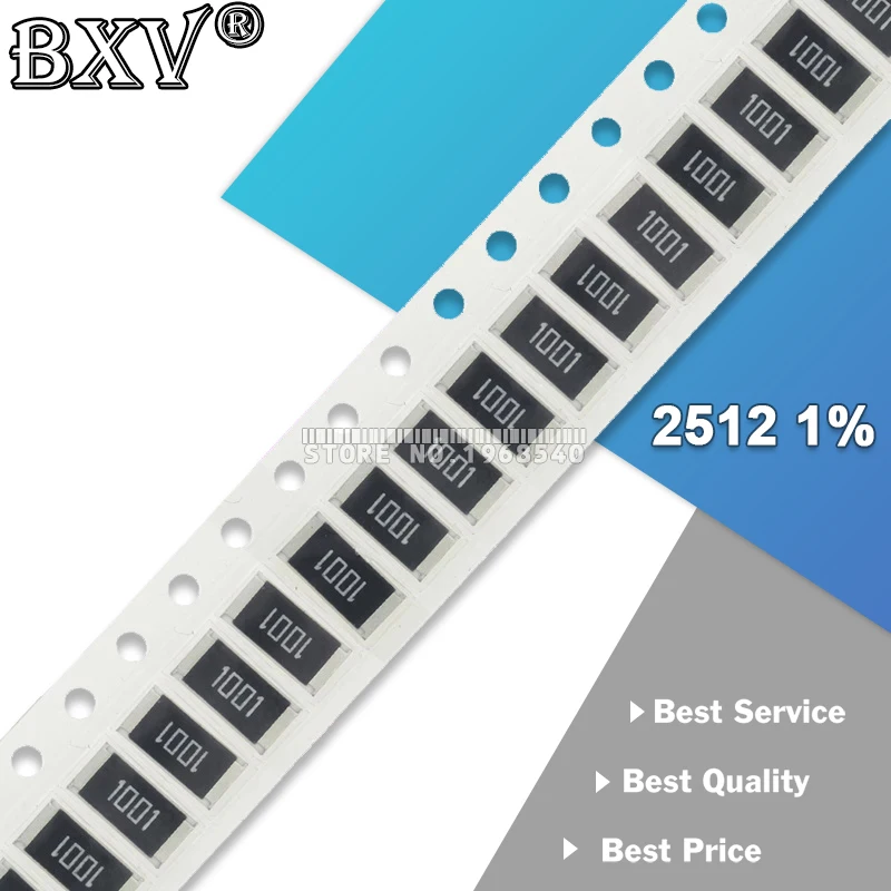 

50 шт. SMD резистор 2512 1% 0R ~ 10M 1 Вт 0 1 10 100 150 220 330 Ом 1K 2,2 K 10K 100K 220K 0R 1R 10R 100R 150R 220R 330R 470R 1 м