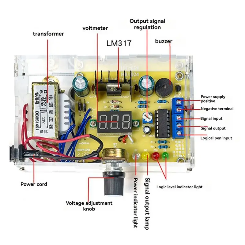 【빅딜】LM317 가변 전압 조절 전원 공급 장치 DIY 키트 AC 220V 안정화 전원 공급 장치 실험실 EU 플러그