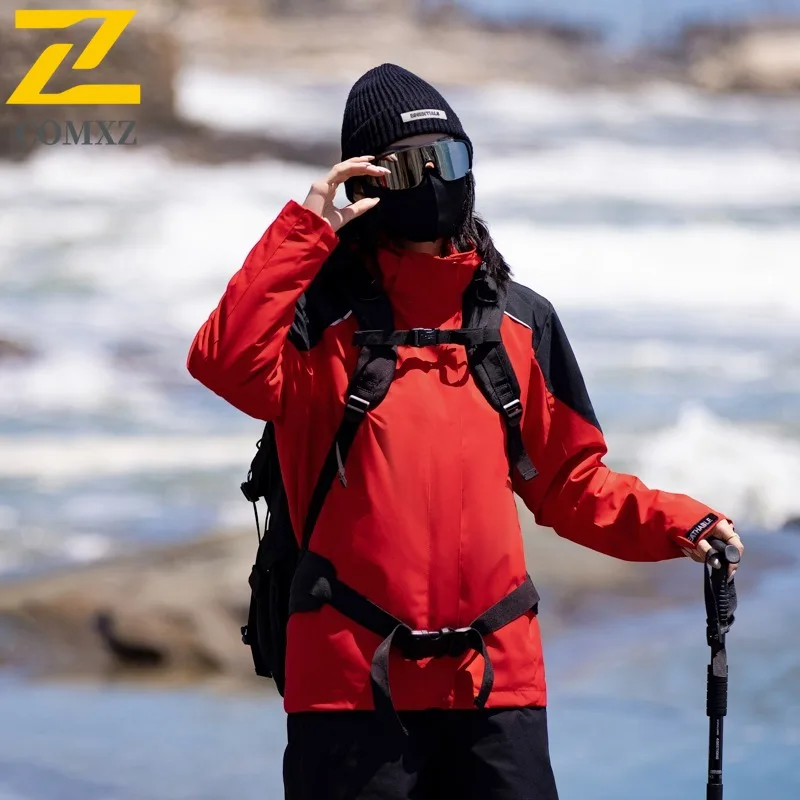 COMXZ Outdoor Mountaineering Mens Jacket Thickened Windproof Warm Parka Casual Travel Comfortable Lightweight Winter New Coats