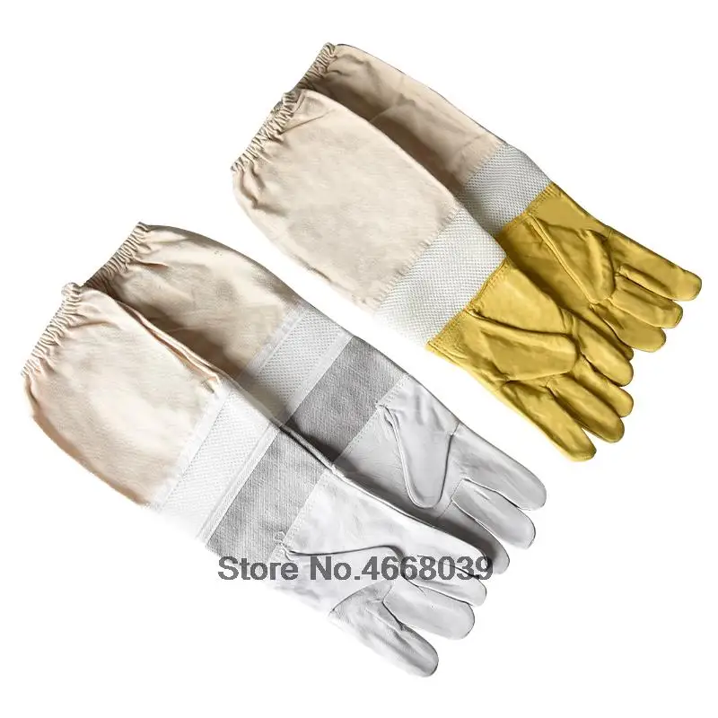 1 pair Beekeeping Gloves Durable Breathable Protect Gloves for Beekeeper Apiculture