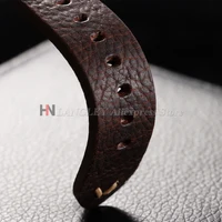Bracelet de montre en cuir véritable fait à la main, vieux marron noir 18mm 20mm 22mm, Bracelet Vintage souple pour hommes, première couche en peau de vache, SmartWatchband 5