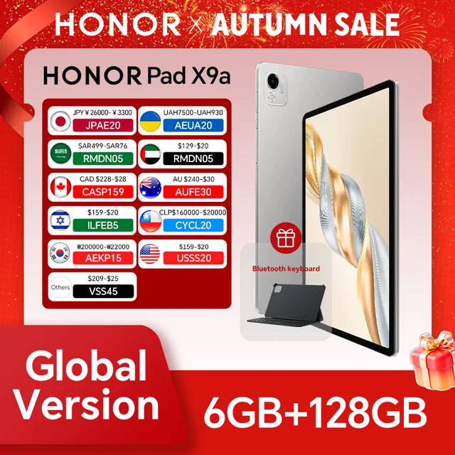 Global Version HONOR Pad X9a 11.5" 120Hz 2.5K Fullview Display Snapdragon 685 Slim Metal Body Tablet WiFi Android15 8300mAh