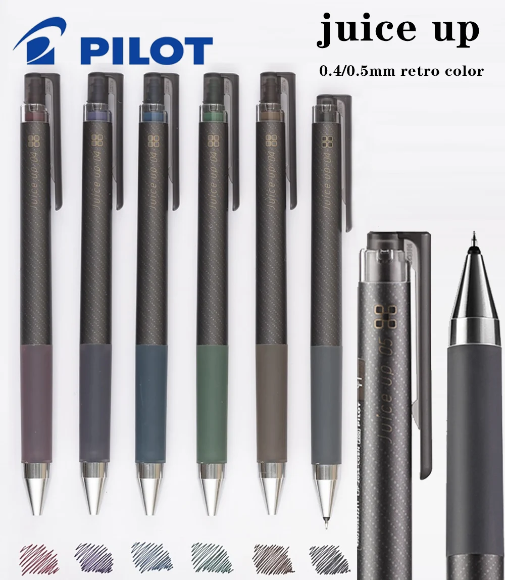1Pcs Japan Pilot Juice Up Gel Pen Limited Retro Flash Metallic Color 0.5/0.4mm Push-type Black Pen Stationery  School Supplies tinplate push pull box retro case container organizer sliding boxes craft storage small candy travel containers pocket metal