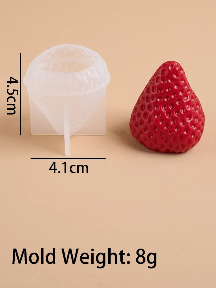 Romantic 3D Strawberry Aromatherapy Candle Mold for Handmade Scented Decor