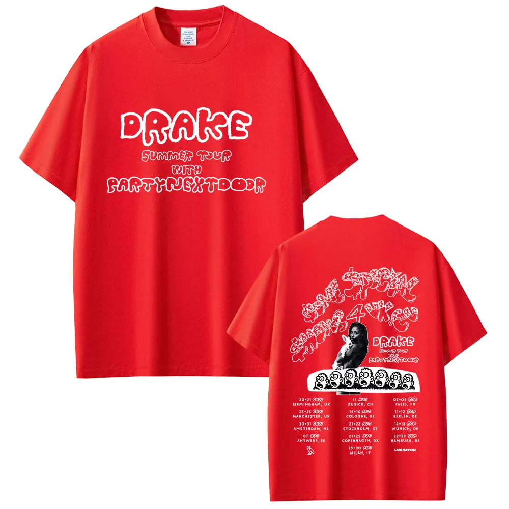 DRAKE ツアーTシャツ Rapper Drake Europe Tour with Partynextdoor 2025 Washed