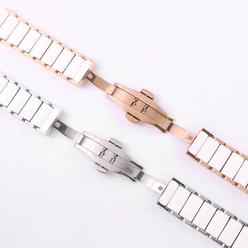 Elegant 18mm Ceramic Watch Strap - Premium Wristband Bracelet