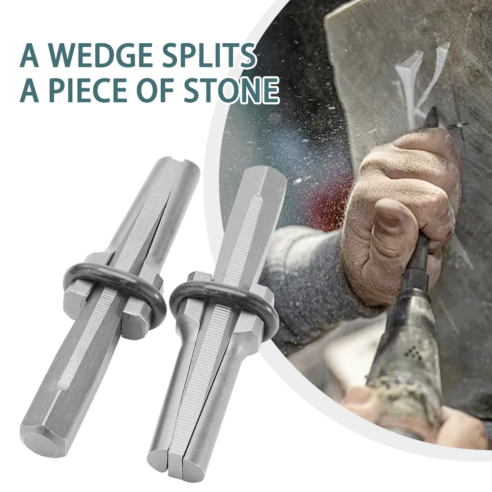 10 PCS 5/8 Inch Stone Splitting Tool Stone Splitter Hand Tools Set Metal Plug Wedges And Feather Shims Concrete Rock Splitters 5pcs set 5 8 inch plug wedges feather shims rock stone splitter hand tools 16mm for splitting stone rock granite concrete