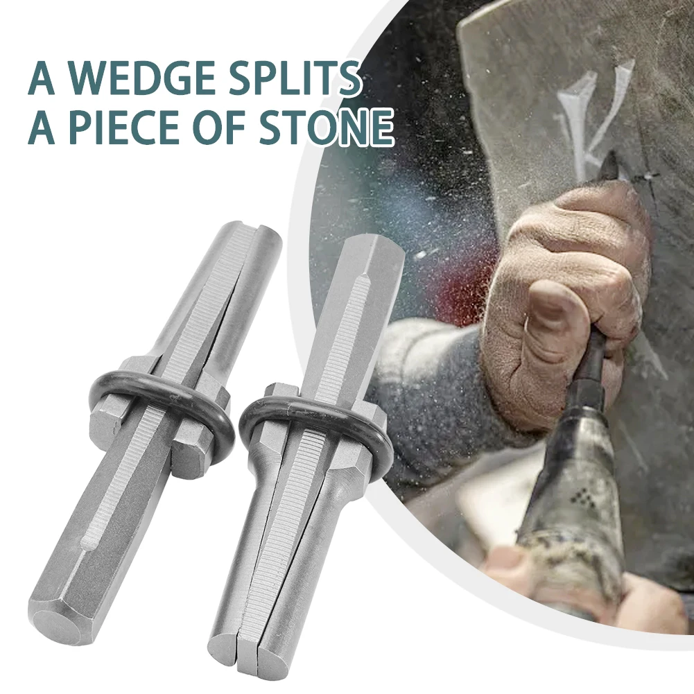 10 PCS 5/8 Inch Stone Splitting Tool Stone Splitter Hand Tools Set Metal Plug Wedges And Feather Shims Concrete Rock Splitters diy snowman flower pot silicone molds pen holder concrete mold succulent planter making tool for diy craft dropship