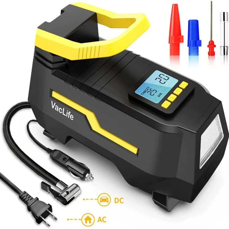 DC/AC 12V/100-230V 150PSI auto vzduch kompresor pneumatika inflator vzduch čerpadlo s digitální měrný tlak měrka pneumatika vzduch injektor pneumatika inflace