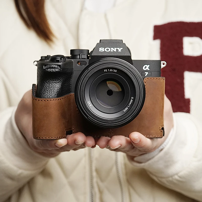 

MrStone Sony A7M4 a7s3 a7IV Camera Case Handmade Genuine Leather Cover Accessories