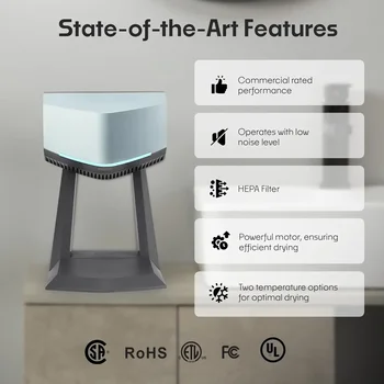with Accessory Stand & HEPA Filter for Commercial/Residential (Home) Use - Compact, Portable, High Speed, UL/ETL List 2