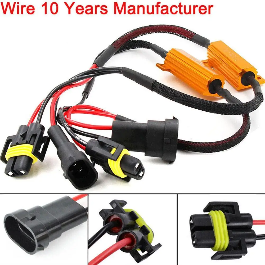 

50W H1 H7 H11 9005 880 Car Load Resistor Error Canceller LED Decoder Free Wiring Canceller Decoder Light