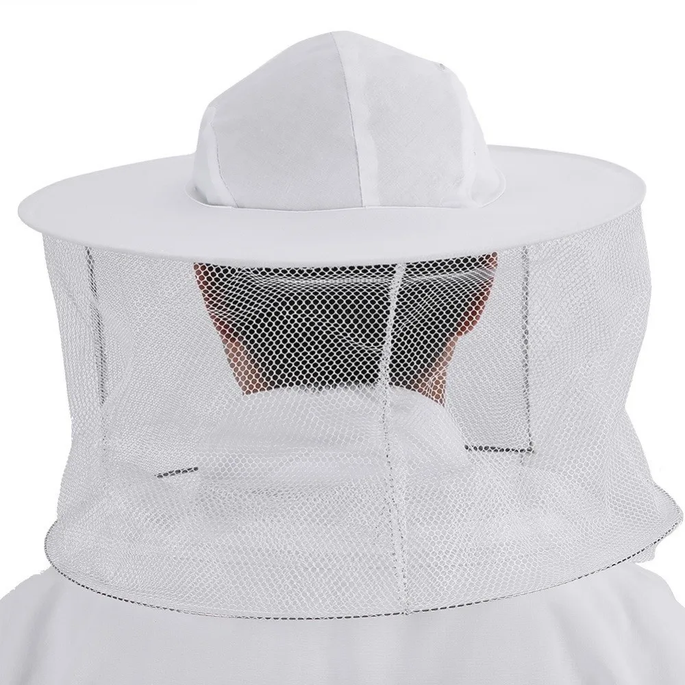 전문 양봉가용 통기성 벌복, 벌레 방지 양봉복 점프슈트, 베일 후드 모자 지퍼, 벌 퇴치 의류