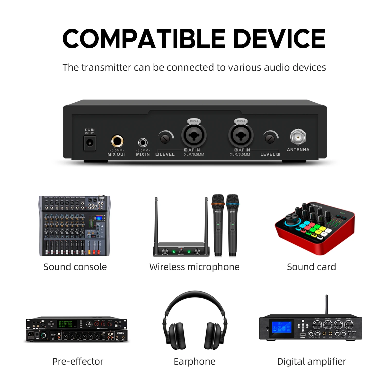 Debra ST-102 Stereo In-Ear Wireless Monitoring System Professional 530~580MHz Fr