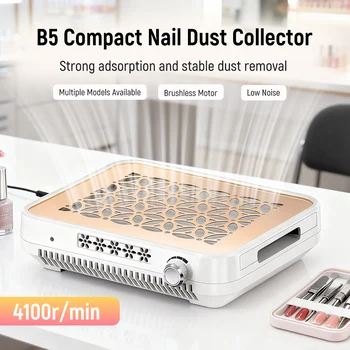 Turbine Brushless Nail Dust Remover Strong Suction Manicure Nail Vacuum Cleaner 4100RPM with Removable Filter Speed Adjustable 1