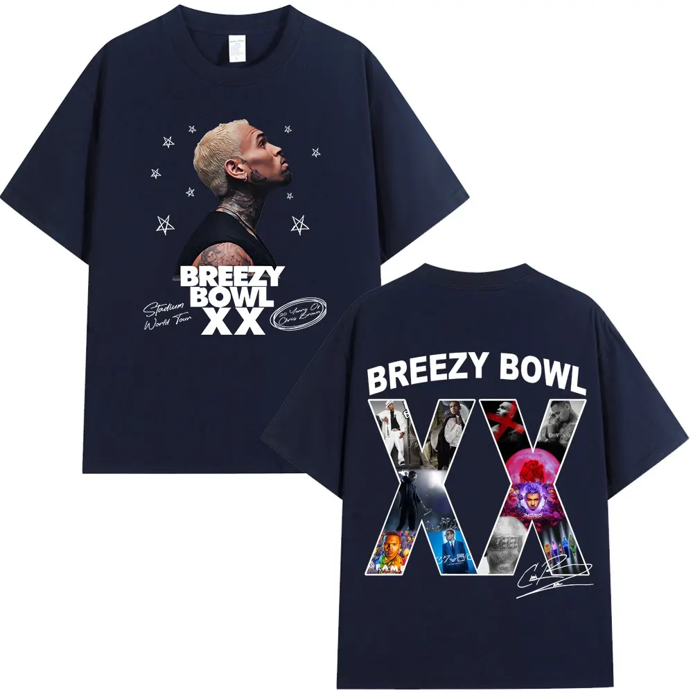 Coton Tee Tops Chris Brown Breezy Bowl XX 2025 Tour T-Shirt