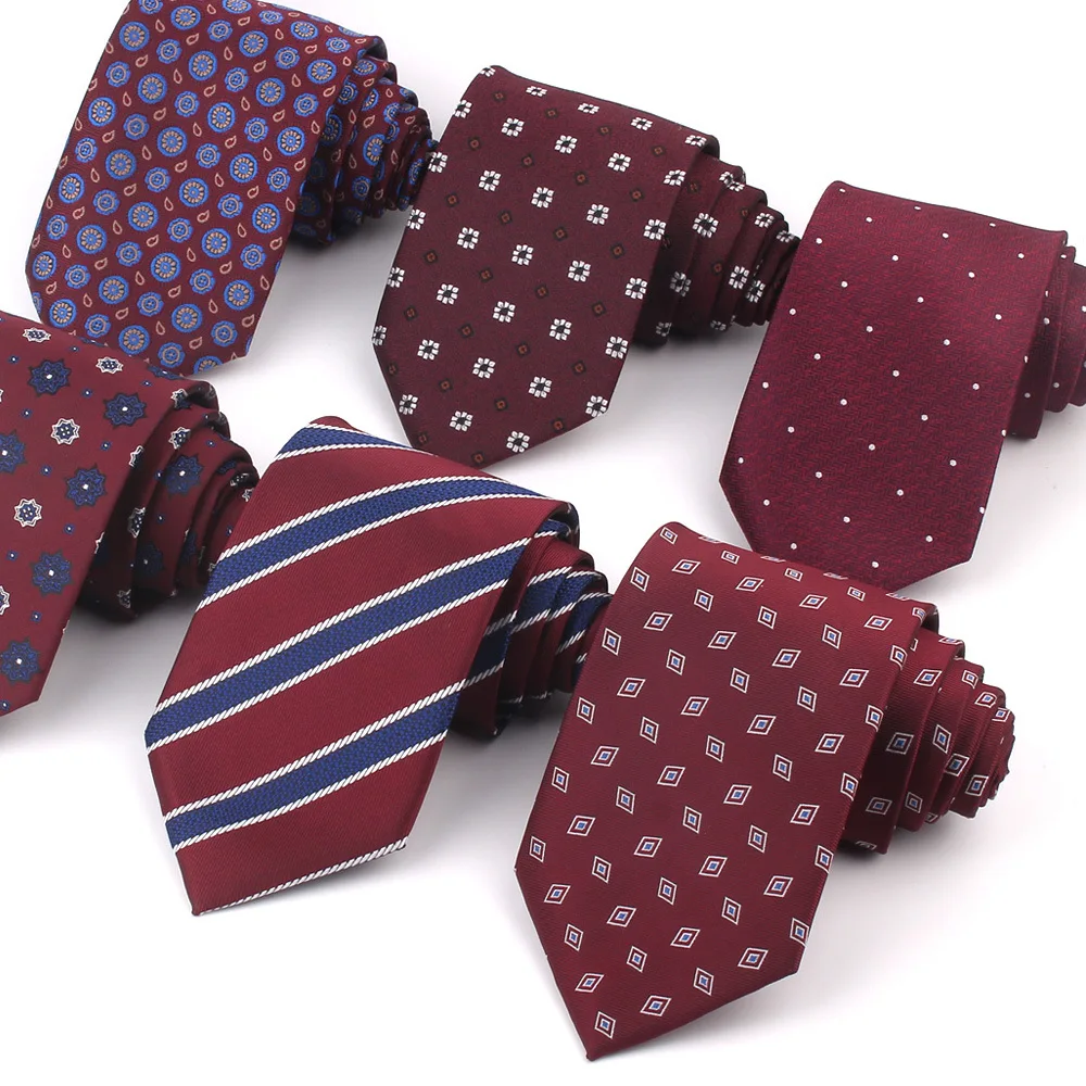 

Red Tie For Wedding Fashion Red Wine Necktie For Men Formal Suit Shirt Dress Women Groom Tie 8CM Business Luxury Gravatas Gifts