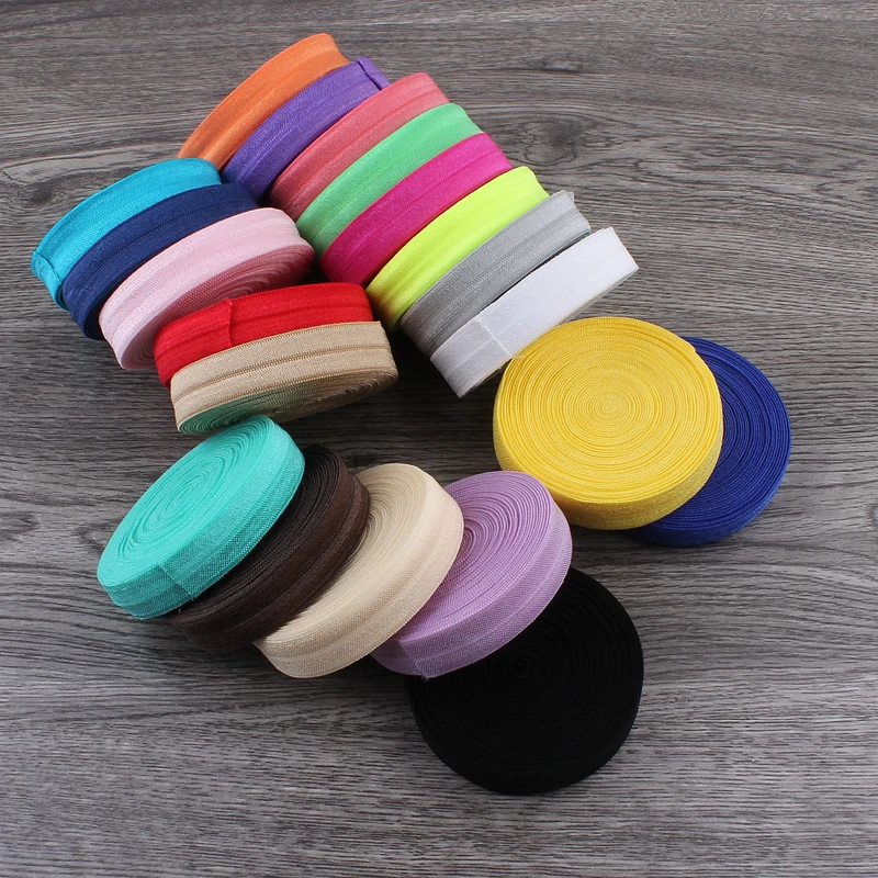 10야드 접이식 탄성 5/8'' 15mm 스트레치 폴오버 FOE 고무줄 리본(야드별) 머리띠 헤어 타이용