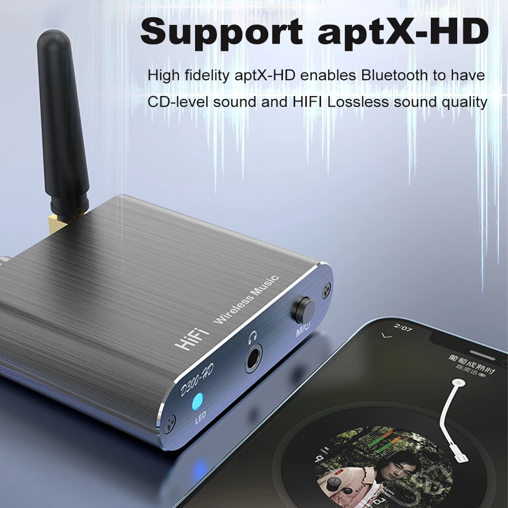 Tebe aptX-HD 블루투스 5.2 음악 수신기 HIFI 무선 오디오 어댑터, 3.5mm Aux Toslink, 동축 출력, 앰프 차량용