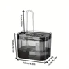 Cat Water Fountain with USB Auto Filter Recirculate Transparent Black Cat Drinker Ultra-Quiet Automatic Pet Drinking Dispenser 5
