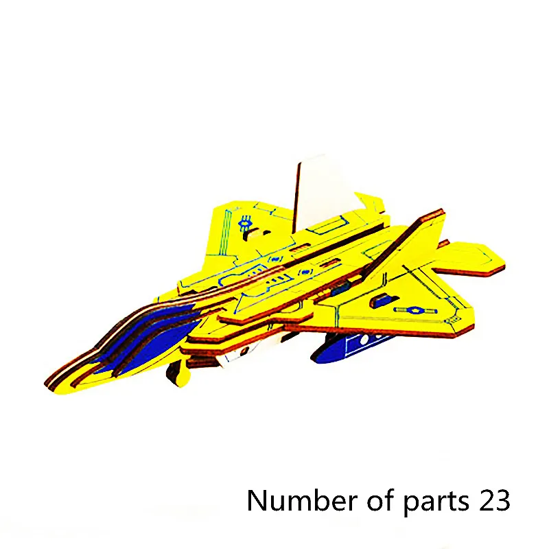 

Laser slicing DIY wooden puzzle educational building block toy 3D airplane model children's educational gift