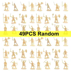 Miniature Medieval Soldier Figurines - 49 - Piece Set for Dioramas and Tabletop War Games (49pcs yellow)