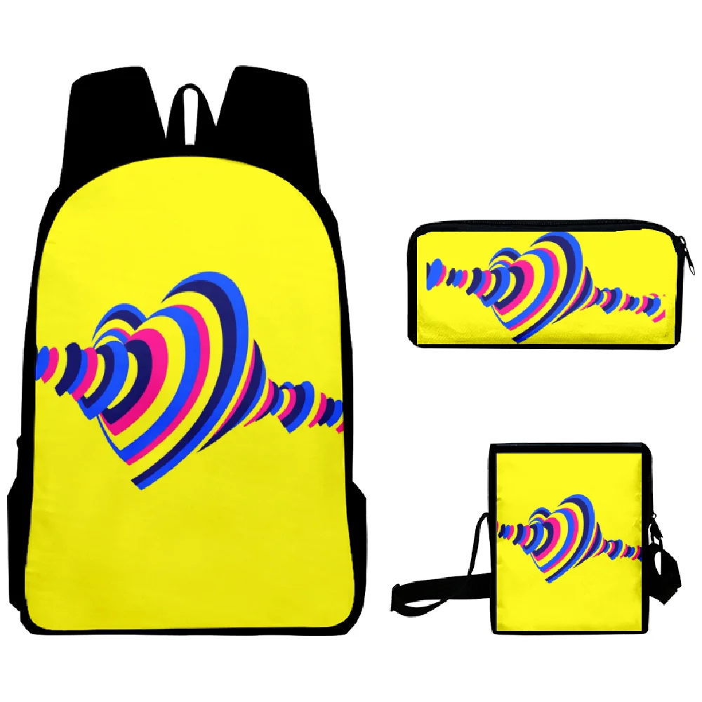 

Рюкзак Eurovision Merch 2023 с изображением песни Eurovision, комплект из 3 предметов, сумки на плечо, рюкзак на молнии, сумка-карандаш