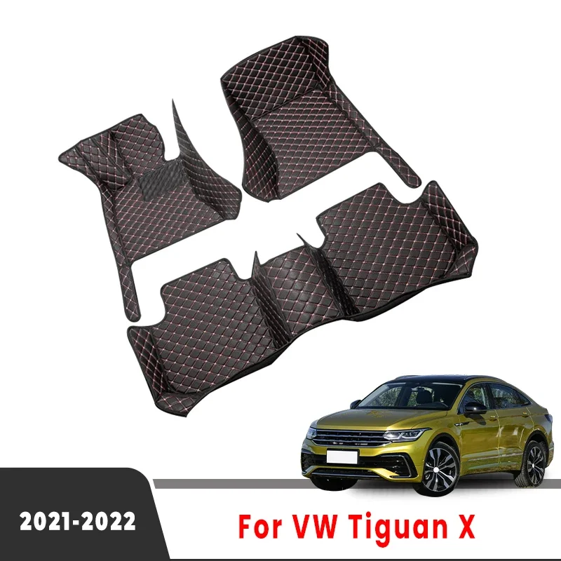 

Car Floor Mats For VW Volkswagen Tiguan X 2021 2022 Auto Interior Carpets Covers Accessories Automobiles Parts Products Foot Pad
