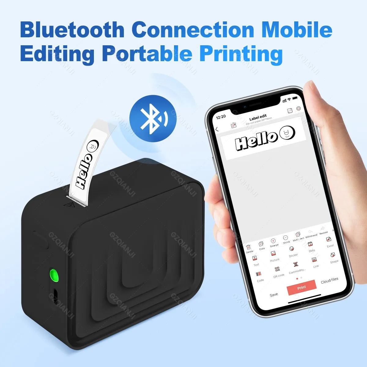 12-15mm Marklife Portable Thermal Printer Mini Label Printer Inkless Bluetooth Adhesive Printing Machine Sticker Labeling Maker