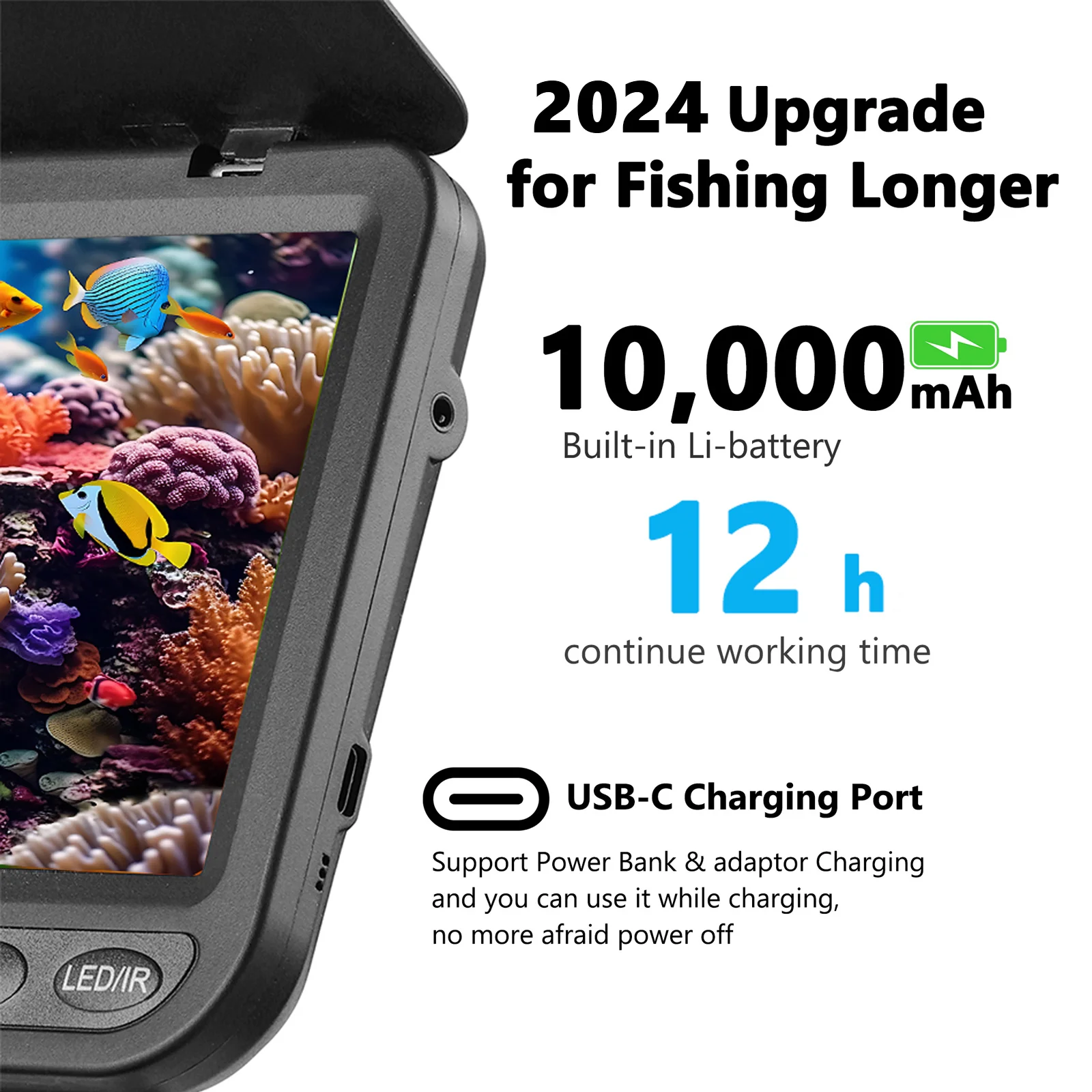 Underwater Fishing Camera Frost-resistant Cold-proof -30℃ Ice Fishing Camera 1080P 7inch Portable Fish Finder fish finder