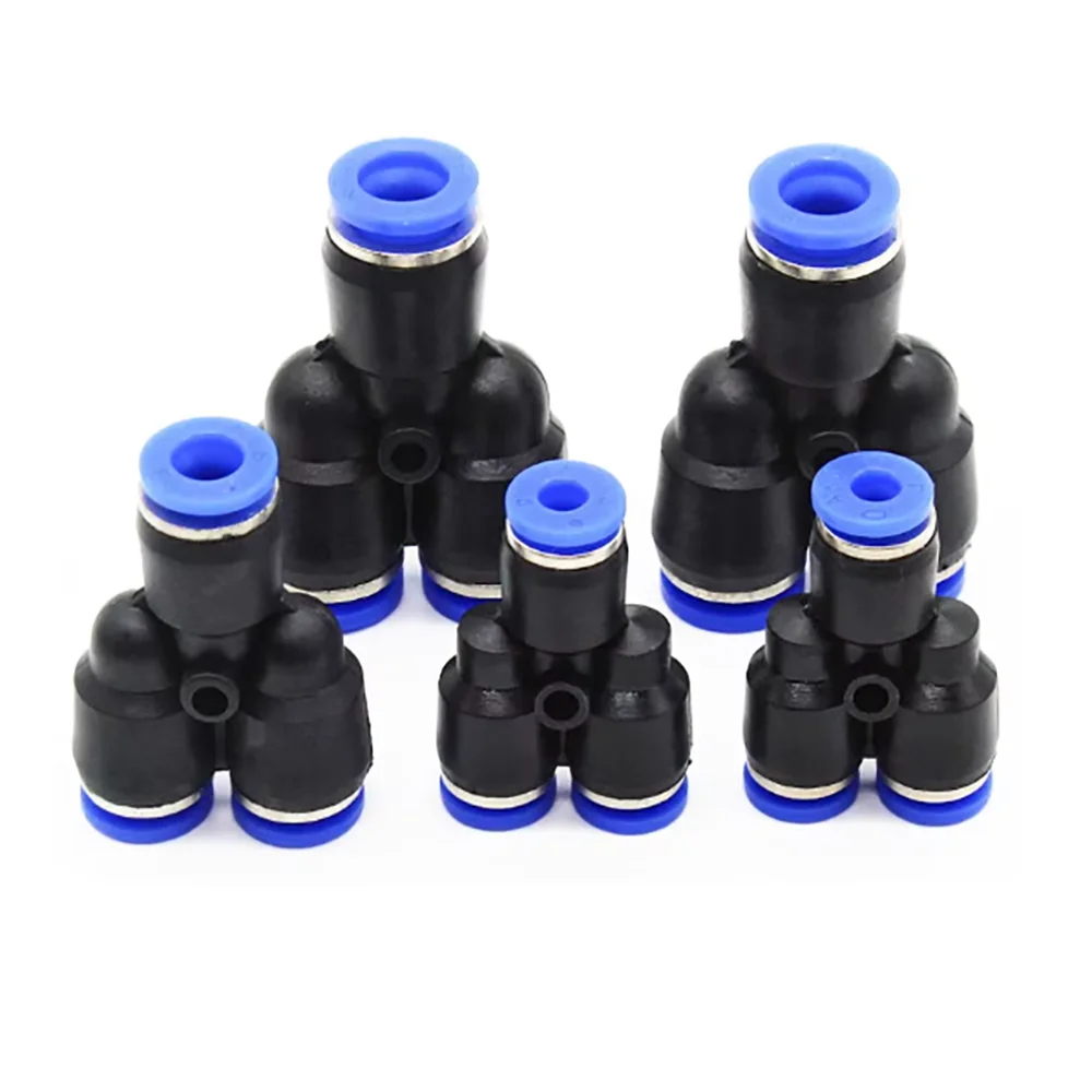 Pipe Fittings Plastic Pneumatic Connector Fitting Quick Push For Air Water Connecting PY PW Connect4mm 6mm 8mm 10mm 12mm Y Shape