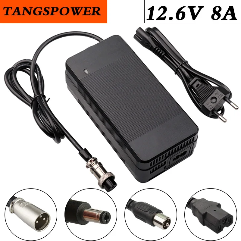 

12.6V 8A Lithium Battery Charger For 3S 12V Electric Bicycle Scooter Power Tools Universal Li-ion Battery Pack Fast Charging