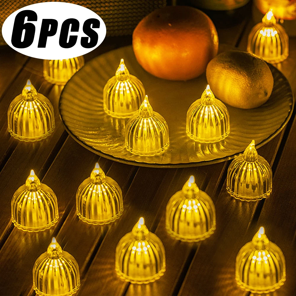 

6/1Pcs Led Electronic Candle Light Battery Powered Flameless Wishing Tealight Christmas New Year Party Decoration Night Lights