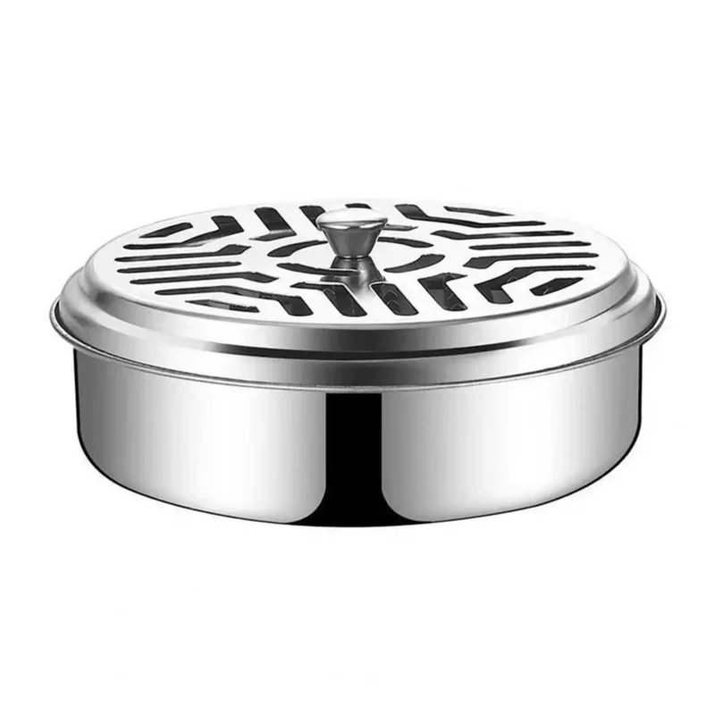 Iron Mosquito Coil Holder Box with Cover for Household