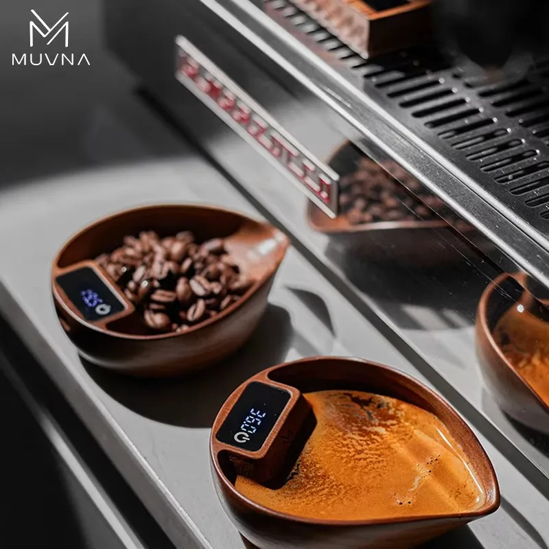 MUVNA Natural Walnut wood hand brewing electronic scale /accurate to 0.1g coffee electronic scale/espresso weighing display tra