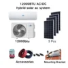 AC/DC Hybrid Solar Air Conditioner Wall Mounted Use New 9000BTU 12000BTU 18000BTU 24000BTU Electric Power 3 Years Room 2