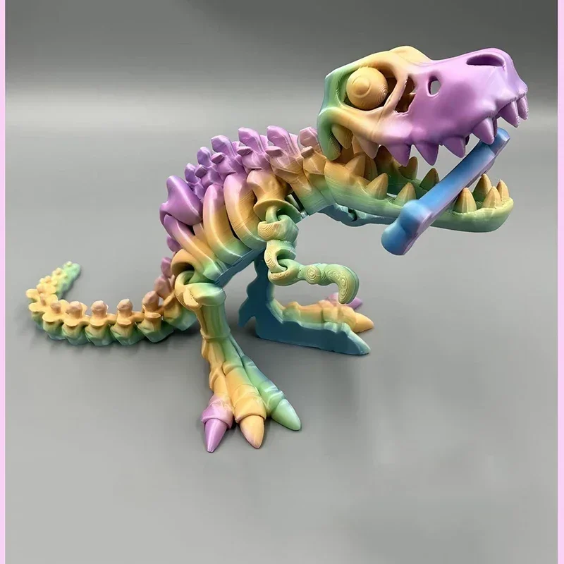 2025 Dragon Movable Joint Decoration Toy Can Stand Big-mouth Dinosaur Model Tyrannosaurus Rex Fossil Dragon 3D Printing Skull