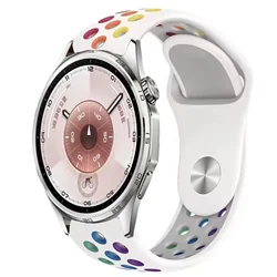 Sport Silicone Band Strap for Huawei Watch - Multiple Sizes Available (White colorful)