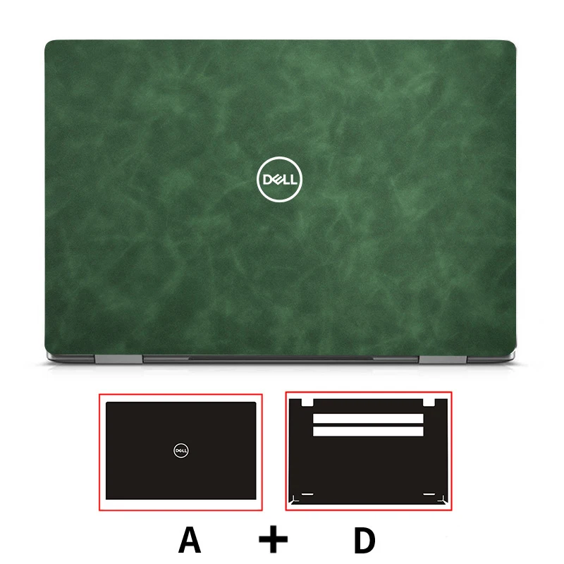 Elegant Leather Full Body Laptop Case with Stylish Sticker Cover