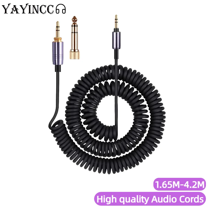 3.5MM+6.35MM Replacement Spring Relief Coiled Cable for Audio-Technica ATH-M50xBT2 M50xBT ATH-SR50BT Headphones Cables Cords ，