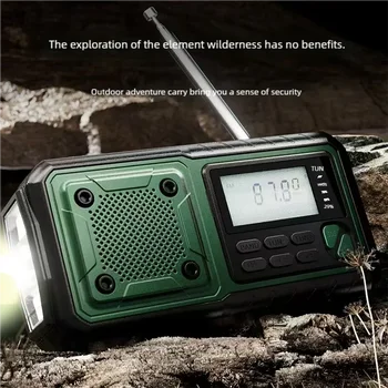 Multifunction Emergency Crank charging power station Radio FM/AM/SW/ Portable Radio with power bank, camping torch,reading lamp 3