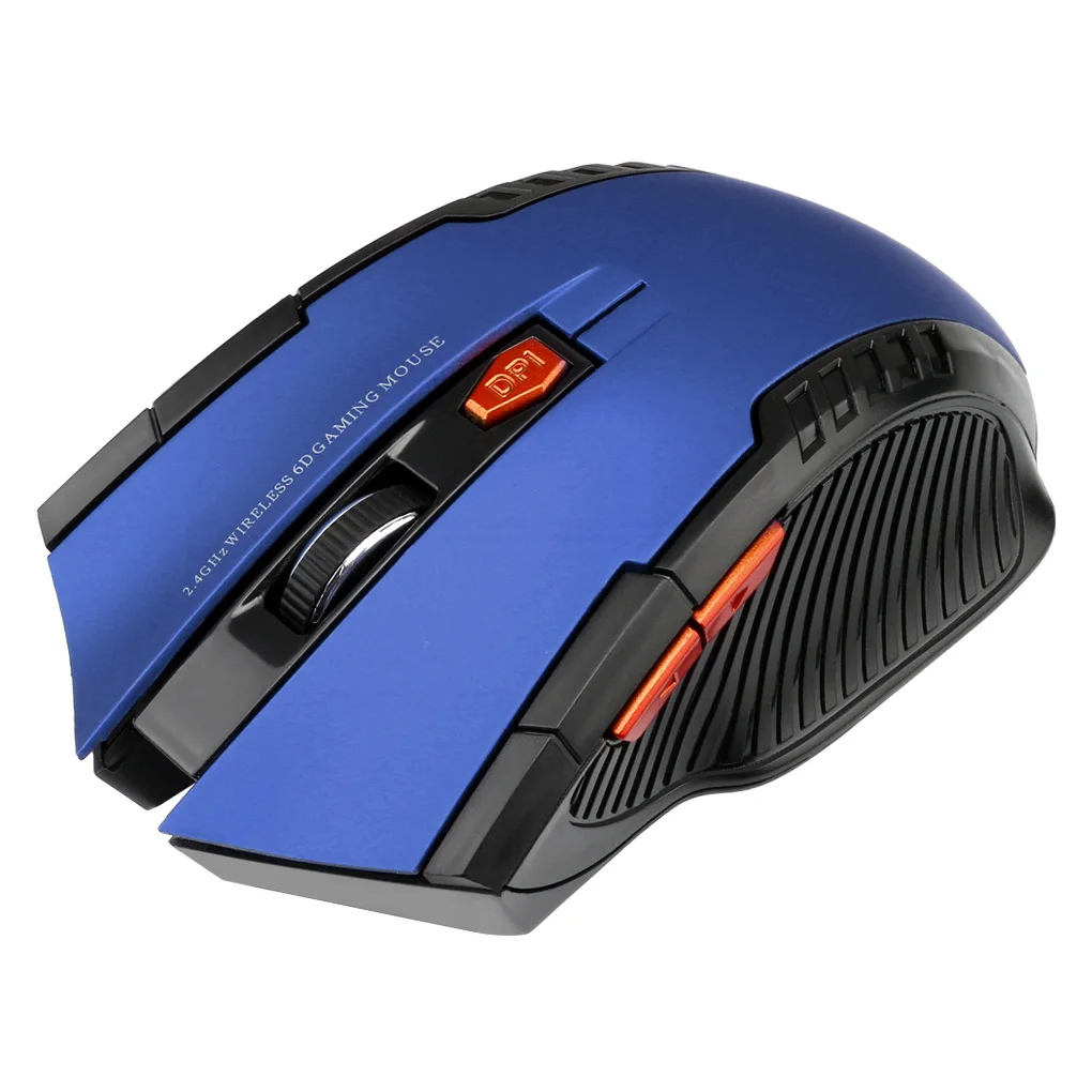 Wireless Optical Mouse with USB Receiver Portable 6 Buttons Gaming