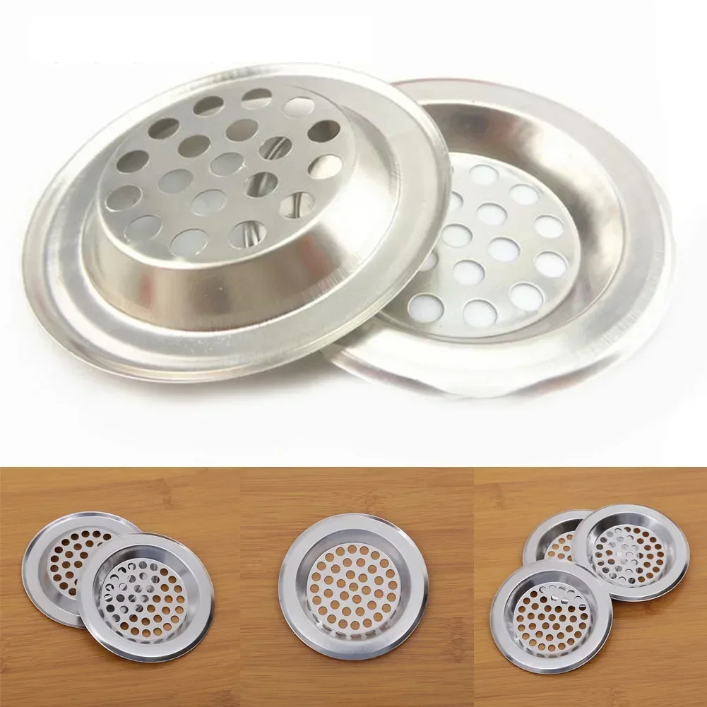 60/75mm In Diameter Stainless Steel Hair Filter Circle Vent Grille Cover Sink Strainer Stopper Mesh Sink Drain Colanders sink strainer,sink filter,kitchen sink strainer,hair drain catcher