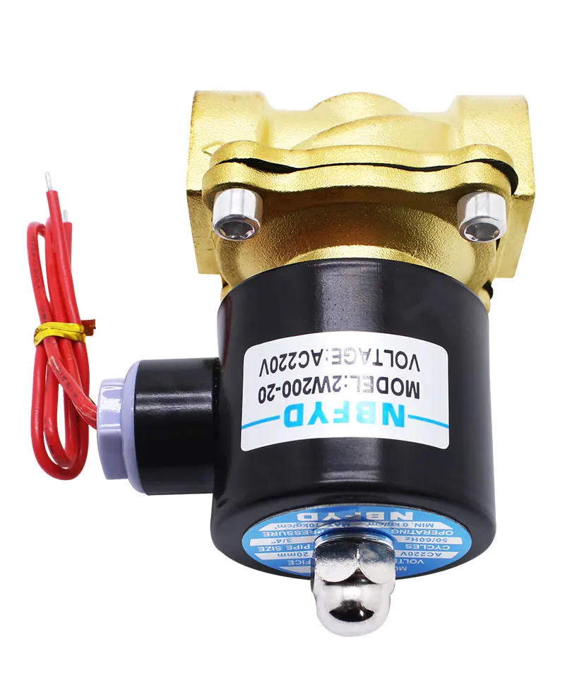 Normaler weise geschlossenes 2-W-Magnetventil, 3/4 Wasser ventil, 2w200-20 ac220v/dc24v6 Sub-Schalter ventil, Luft ventil, Messing-Steuerventil – Detail 7